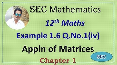 12th Std Maths Chapter 1 Application of Matrices Exercise 1.6 Q.No.1(iv) |Tamil |  English