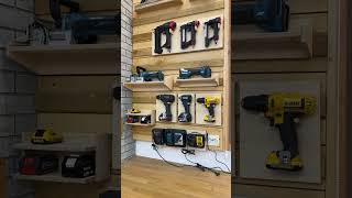 My French Cleat Tool Wall #woodworking #workshop #wood #tools #frenchcleat #makita #bosch #dewalt Resimi