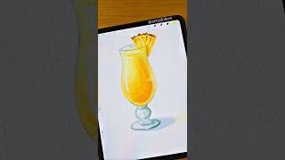 Simple Pineapple Juice 🍍 #procreate #shorts #watercolor #art