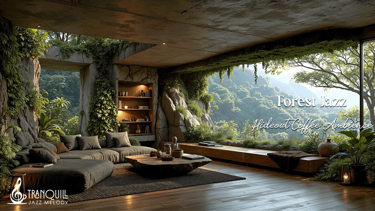 Soft Forest Hideout Cafe For Relaxing in The Forest | Relaxing Jazz Background Music for Unwind