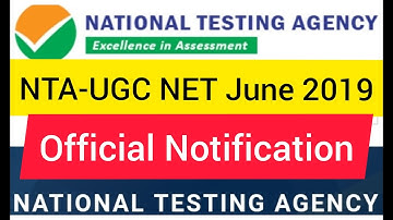 NTA UGC NET OFFICIAL NOTIFICATION June 2019