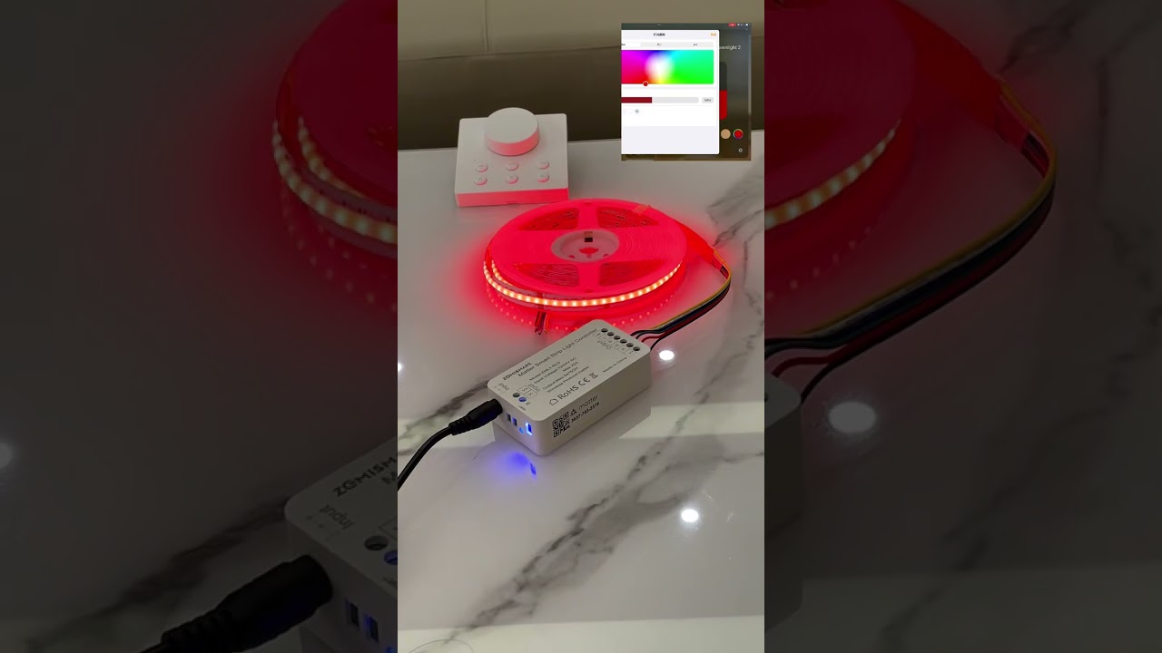 COB LED Strip RGBW Controller – 12-24V, 8A (144W) With 2.4GHz Touch Remote, 20 Dynamic Modes, For Home & Commercial Lighting