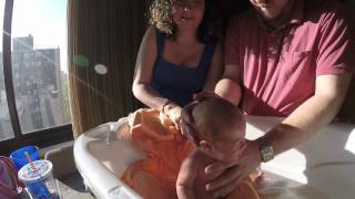 Gracie's First Bath