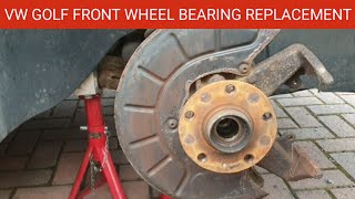 VW Golf 1.9 tdi Front Wheel Bearing Replacement Job. How to Change VW Golf Front Wheel Bearings.