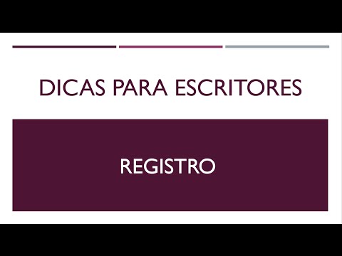 Vídeo: Como Escrever Um Registro