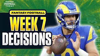 Week 7 Start or Sit Decisions You Can't Afford to Miss! Stafford, Goff, Waller, Pollard, & More!