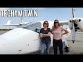 Anastasia and Kathryn Flying The Tecnam P2006T Twin Engine Aircraft