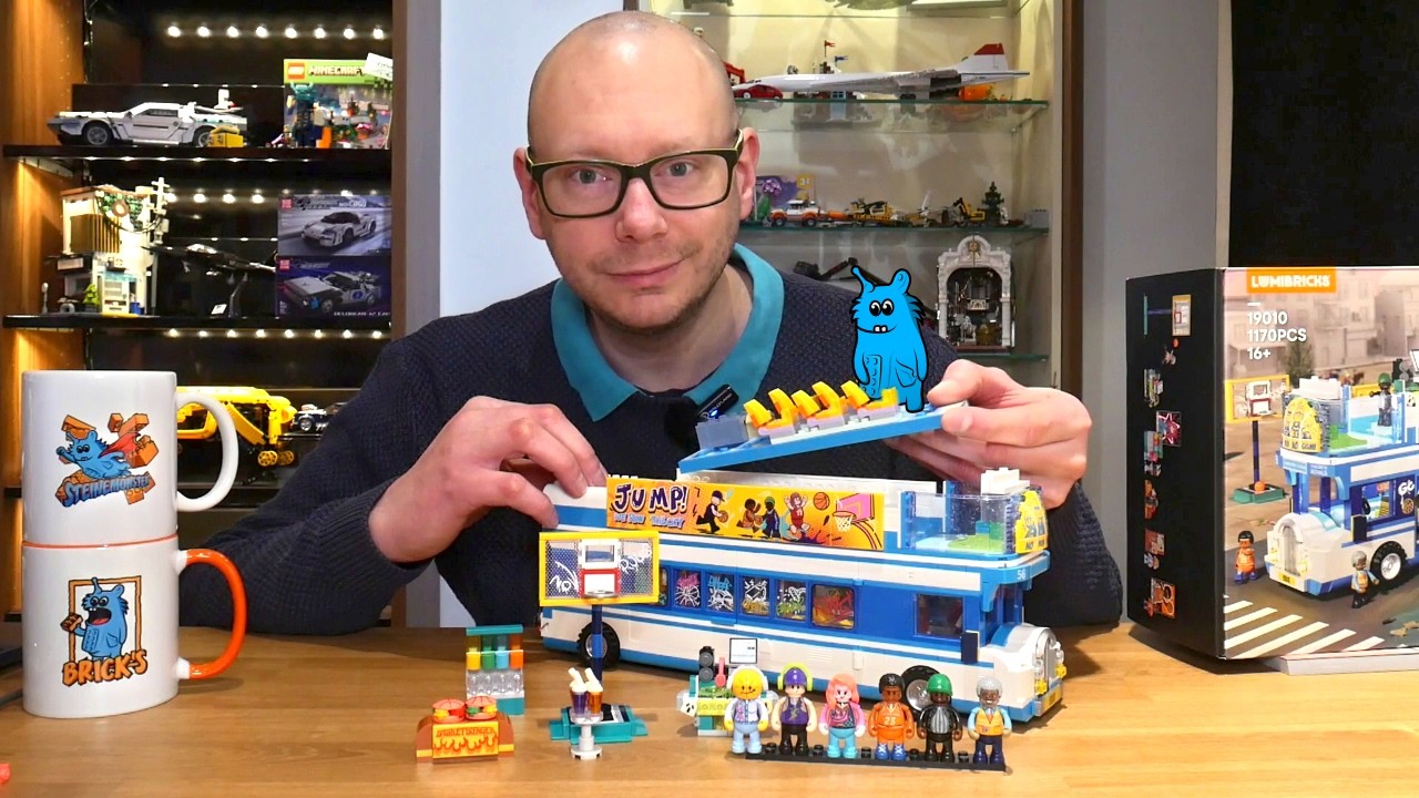 Cooler Bus und wilde Prints. Lumibricks 19010 Streetball Tourbus.