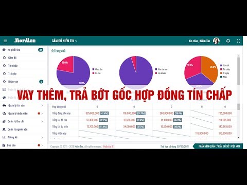[Phần mềm quản lý cầm đồ MorMan] Giới thiệu chức năng vay thêm, trả bớt gốc  hợp đồng tín chấp