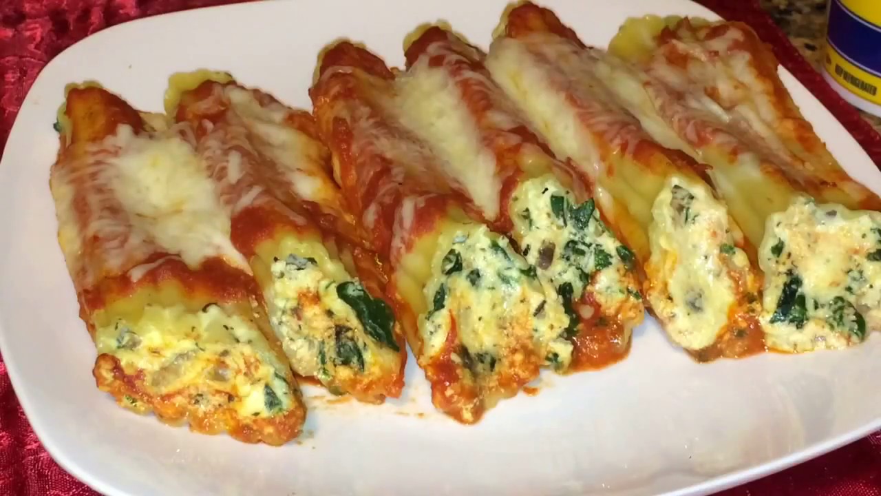 Spinach And Mushroom Manicotti You