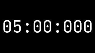 Countdown timer 5 minutes [05:00:000] - White on black with milliseconds