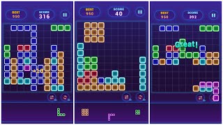Glow Block Puzzle🔹Glow Themed Classic Block Puzzle #28 - Gameplay Walkthrough (iOS, Android) screenshot 4