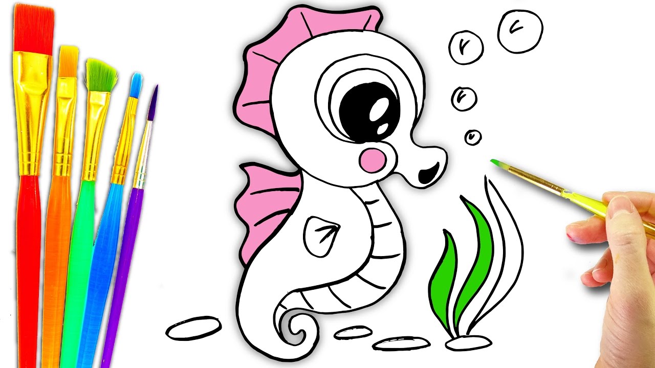 Sea Animals Coloring Page l Aquarium Animals Drawing Pages