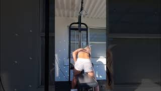Drop set of close grip pulldowns