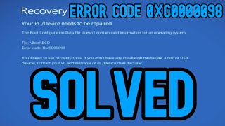 how to fix bcd error code 0xc0000098 windows 11 (solved) fixed