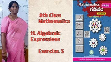 8th exercise 11.5/8th class maths Algebraic expressions exercise.5/#maths/8th class Algebraicexpress
