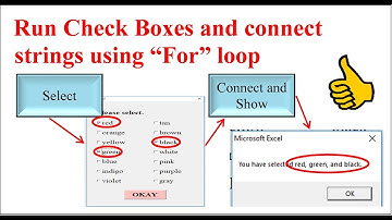 Excel VBA - Loop Through Check Boxes and connect strings (captions)