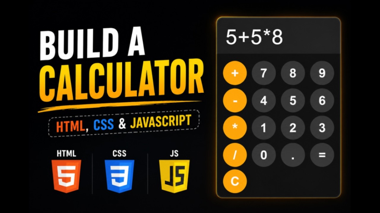 Build a Calculator with HTML, CSS & JavaScript - YouTube