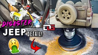 EXTREME Cleaning a NASTY Garbage Can on Wheels | Disaster Detailing a Jeep Liberty