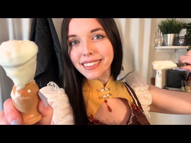 💈 ASMR Men’s Barbershop Roleplay - Beard Shave for Sleep | Cosplay, Personal Attention