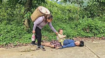 What did Thu do to help the child abandoned by his father in the cave from starving?