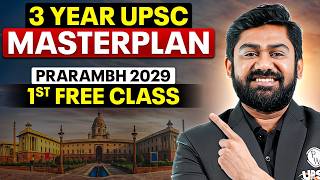 UPSC 2029 Strategy - Complete 3 Year UPSC Masterplan 🔥💪 | Prarambh 2029 1st Free Class 🎯