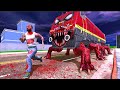 Giant spider leg train vs franklin in indian bike driving 3d