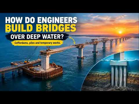 How Do Engineers Build Bridges Over Deep Water? 🌊 | Cofferdams & Deep Piles Explained