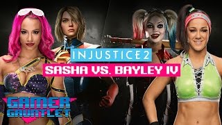 Sasha Banks vs. Bayley IV - INJUSTICE 2: PEPPER & HOT SAUCE CHALLENGE — Gamer Gauntlet