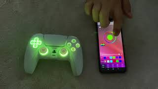 Full white Dualsense ps5 controller with rgb bluetooth controlling led