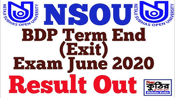NSOU BDP Result Out for Term End Online  Exam 2020