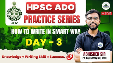 HPSC ADO 2025 Mains – Smart Answer Writing | Day - 3 | Live Practice Series | By Abhishek Sir