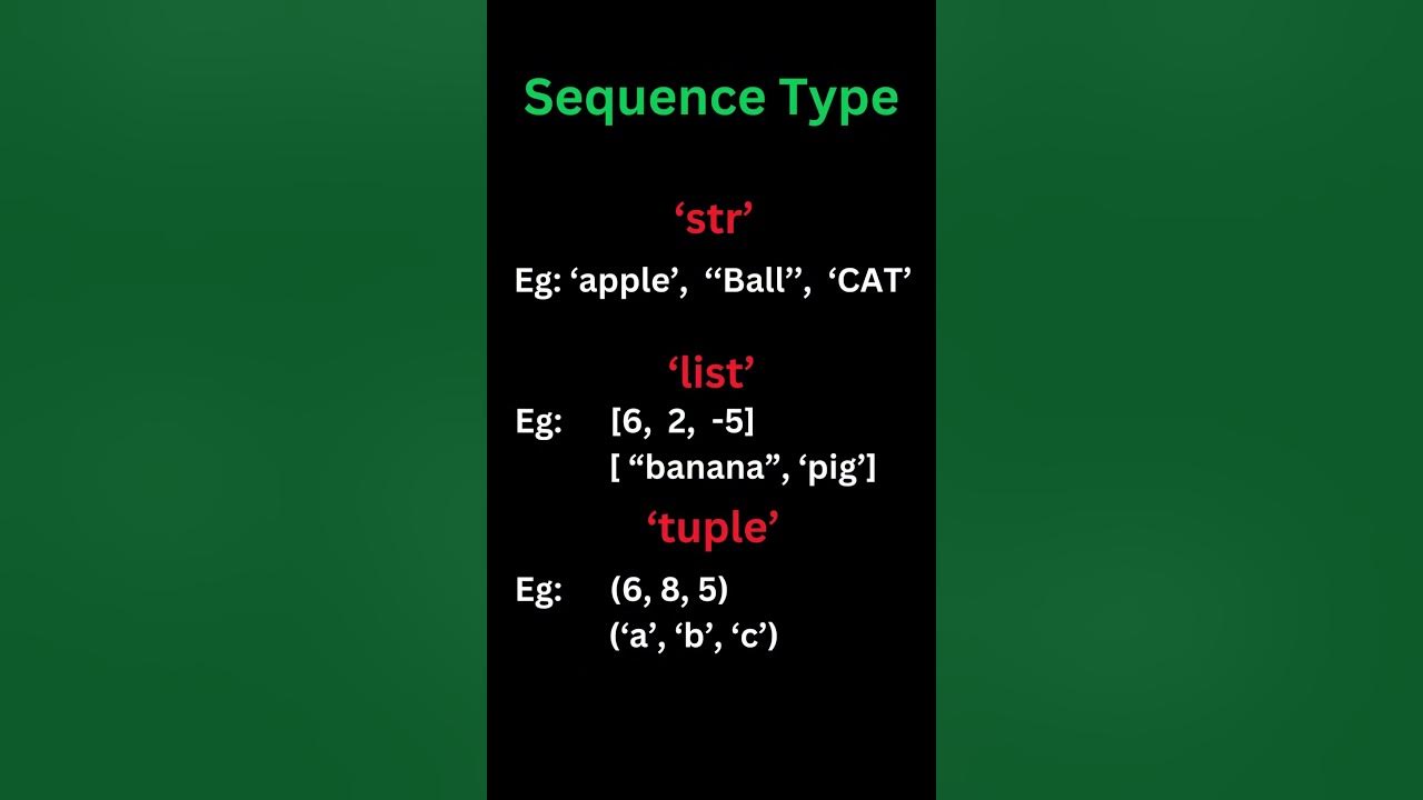 Data types in python | Sequence data type | Python - YouTube