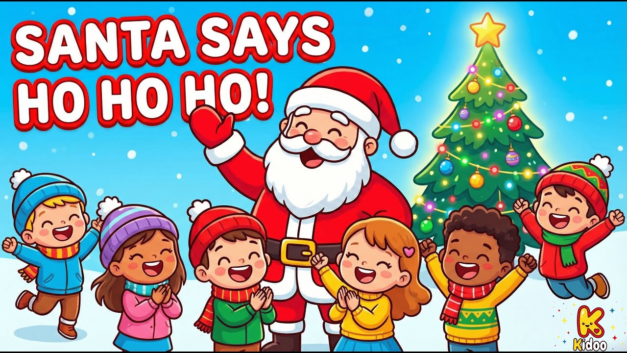 Santa Says Ho Ho Ho 🎅 | 🎄Christmas Action Song for Kids ...
