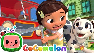 Fire Truck Wash Song | Sing Along with Nina | CoComelon Nursery Rhymes \& Kids Songs