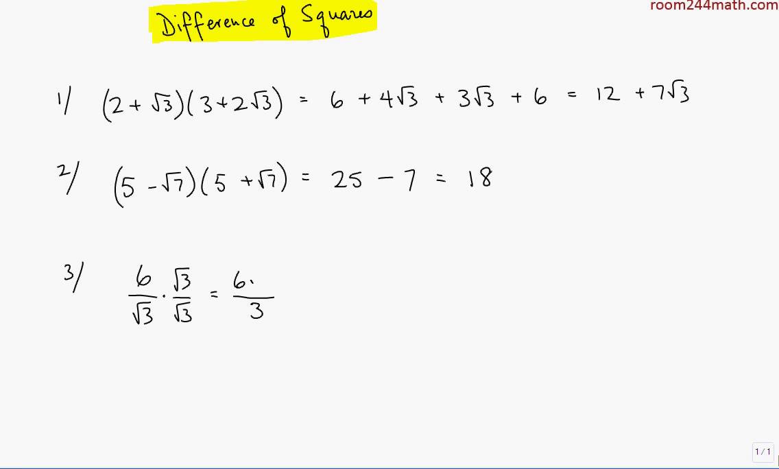2.4 Multiplying and Dividing Radical Expressions - YouTube