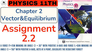 Assignment 2.2 | 1st Year Physics | Vector Addition | Chapter 2 |Vector & Equilibrium #assignmnet2.2