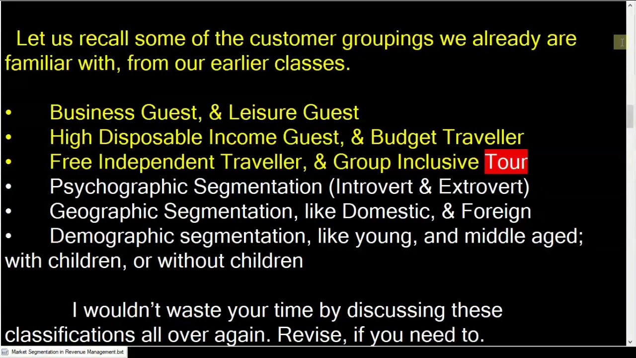 Market segments? Why do Market Segmentation for Revenue Management in