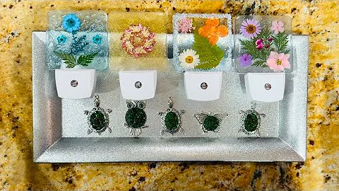 #13 Resin Art Dried Flowers Night Lights & Jade Gemstone Jewelry Pendants all with UV Resin!