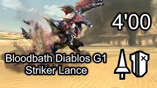 MHGU/MHXX - Bloodbath Diablos G1 4'00 Striker Lance /【特殊許可】鏖魔狩猟依頼G1　ストライカーランス　鏖魔ディアブロス