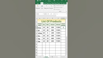 Discount Actual Amount in Excel | #shorts #video