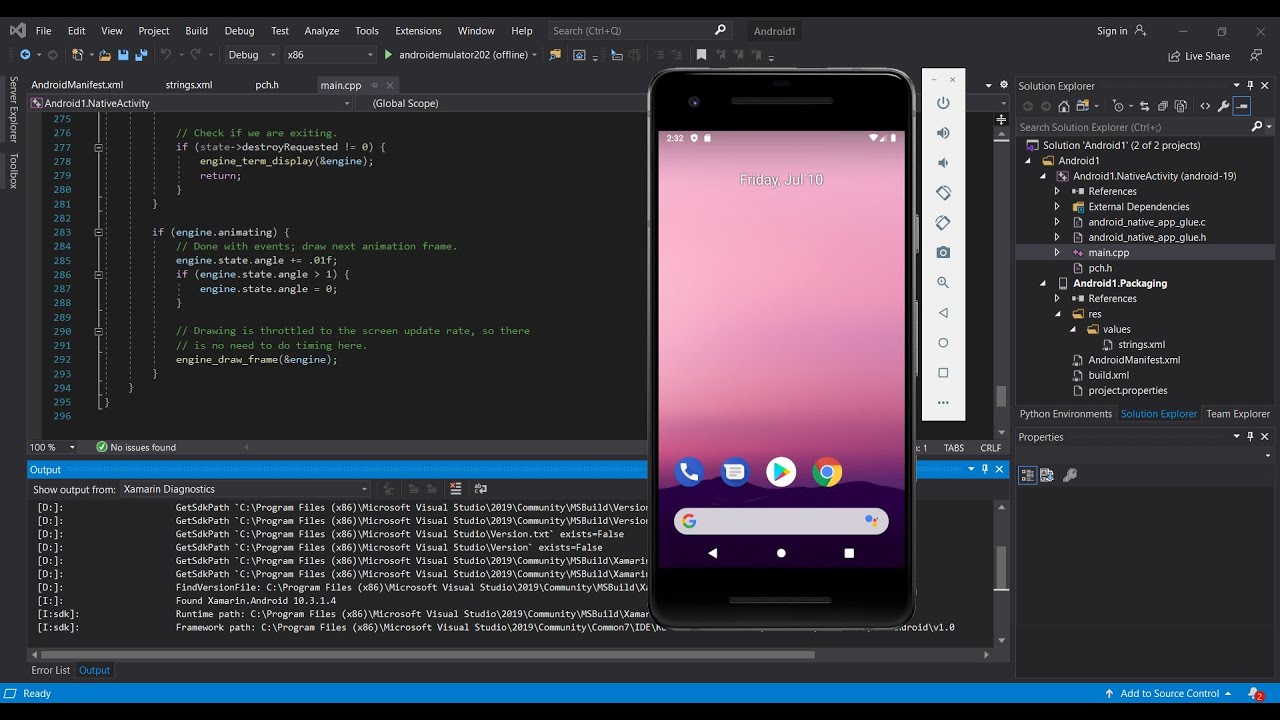 visual studio mac android emulator not responsive