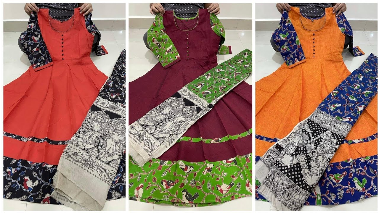 long kalamkari frocks