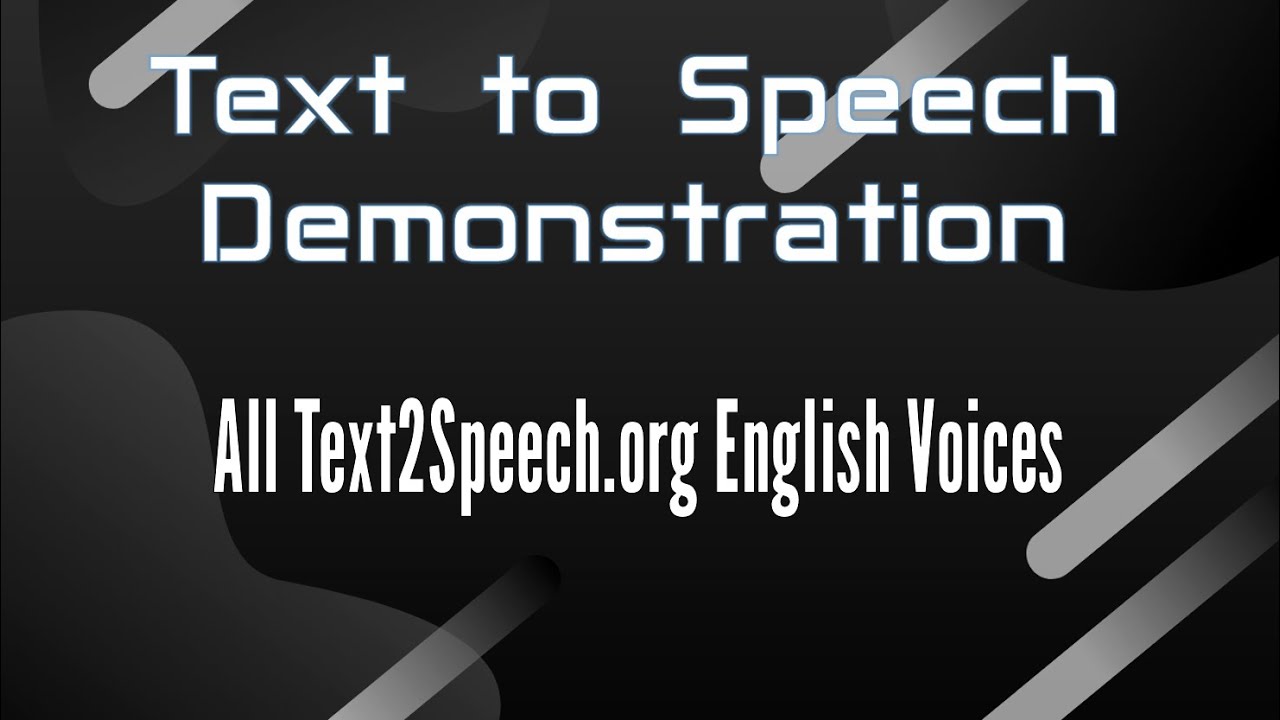(TTS Demonstration) All Text2Speech.org English Voices