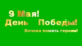 Футаж 9 Мая День Победы надпись на зеленом фоне / May 9 Victory Day