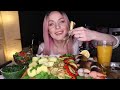 MUKBANG | Горбуша, скумбрия, овощи, салаты | Pink salmon, mackerel, vegetables, salads не ASMR