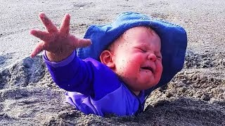 Top Funny Babies On The Beach Baby Outdoor Moments