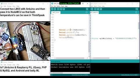 Two LM35 with Arduino and NodeMCU with ThingSpeak