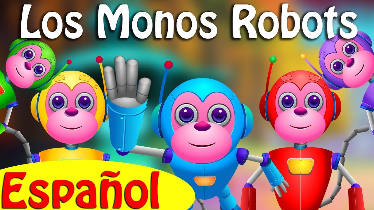 ⁣Cinco Monitos Saltan en la Cama | Parte 2 – Los Monos Robots | ChuChu TV Canciones de Niños