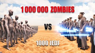 CAN 1000 JEDI DEFEAT 1,000,000 ZOMBIES? | Ultimate Epic Battle Simulator 2 | UEBS 2